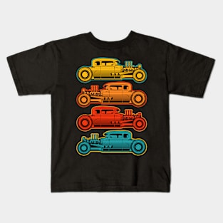 Vintage Colored Cars Hot Rods Kids T-Shirt